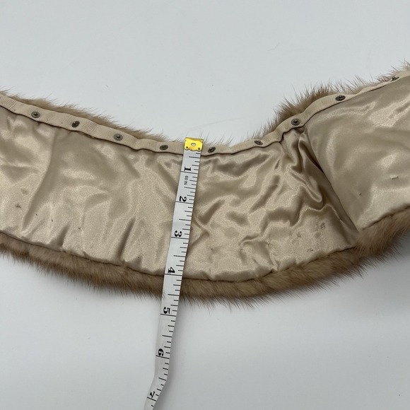 Vintage 1950's Mink Fur Collar -  Fully Lined with Snap Button Attachments 39" - Picture 6 of 6